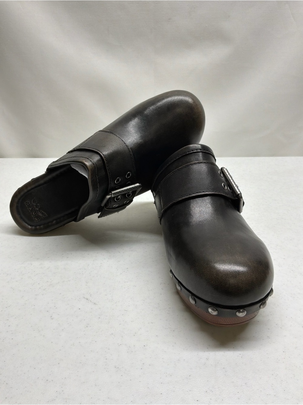 Frye and Co. Peyton Retro Studded Clog Mules with Buckle - Picture 6 of 8